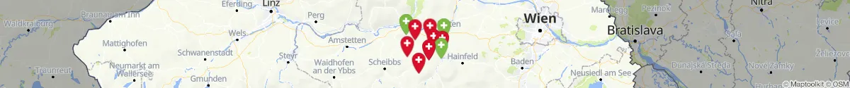 Map view for Pharmacies emergency services nearby Bischofstetten (Melk, Niederösterreich)
